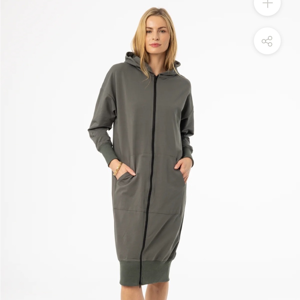 Sea  Green Hooded Longline Jacket